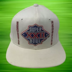 Vintage Washington Redskins Commanders Super Bowl XXII NFL Football Mütze AJD weiß - Bild 1 von 9