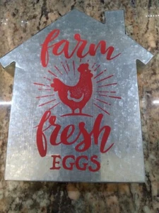 Dolgencorp Home Decor Free Standing or Hanging Sign FARM FRESH EGGS Metal New - Picture 1 of 1