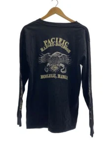 HARLEY DAVIDSON LONG SLEEVE T-SHIRT M COTTON BLACK 2004 MADE IN USA Used - Picture 1 of 5