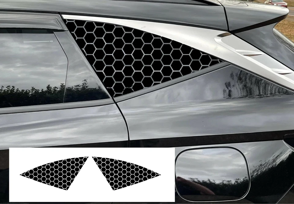 (2) Calcomanía de panal sin fin ventana trasera se adapta a Hyundai Tucson accesorio de tercera ventana Foto 1 de 1