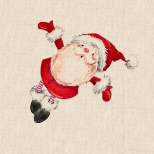 Crafty By Chatham Glyn Flying Santa Cushion Panel Cotton Rich Linen Look Fabric - Picture 1 of 1