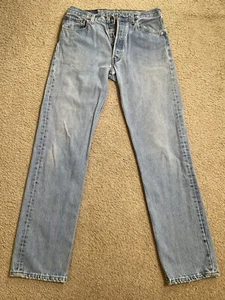 VINTAGE LEVIS 501 JEANS FADED BLUE 33x34 BUTTON FLY LATE 90s USA MADE WPL 423 D - Bild 1 von 20