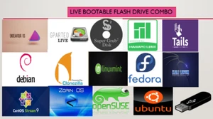 14 in 1 Linux Live 64GB USB BOOTABLE Multiboot LINUX SECURITY TOOLS 64BIT - Picture 1 of 1