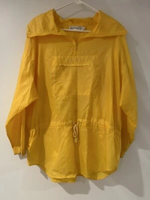 Винтажный GLORIA VANDERBILT желтый воротник ветровка куртка большой L - Изображение 1 из 4