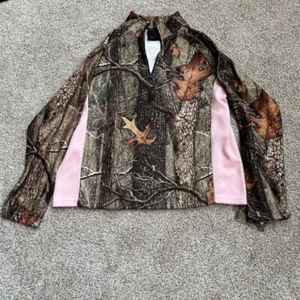 NWT Huntworth Woman’s XL Camo Quarter Zip bust 46 Pink NWT - Picture 1 of 6