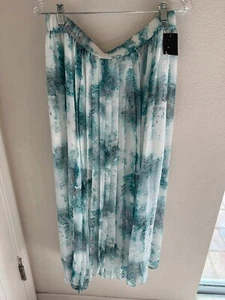 MASSIMO-SIZE LARGE AQUA BLUE MULTI LONG SHEER LINED SKIRT FOR WOMAN - Picture 1 of 1