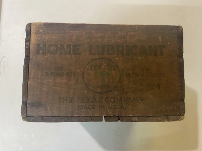 Caja de madera lubricante para el hogar Texaco 1929 vintage con capacidad para 36 3 fl oz 12" x 12" x 7" Foto 1 de 4