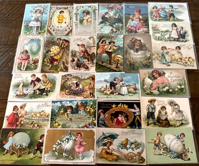 Bonito Lote de 25 ~Postales de Pascua Antiguas de Colección~Todas con Niños~k234 Foto 1 de 4