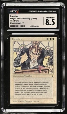 PREACHER The Dark Rare Reserved List CGC 8.5 MTG [Nostalgium] - Image 1 of 2