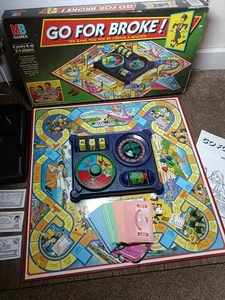 Vintage Go For Broke Board Game MB  Complete (11) - Picture 1 of 10
