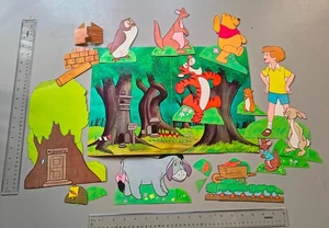 Vintage 1950s WINNIE THE POOH + CHRISTOPHER ROBIN * Party Play Set Paper Dolls - Picture 1 of 15