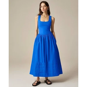 J.Crew Drop-waist mixy dress Blue Large NWT - Picture 1 of 8