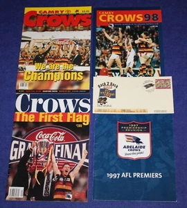 1997 & 1998 Adelaide Crows Grand Final & Premiership Memorabilia x 5 Items - Afbeelding 1 van 1