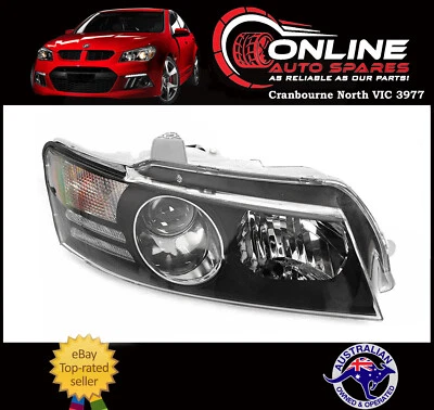 Headlight RIGHT Holden Commodore VZ SS SSZ HSV 04-07 Black Projector head light - Image 1 of 2
