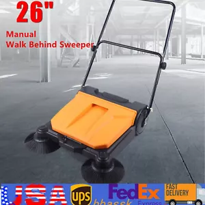 26" Industrial Hand-push Sweeping Sweeper Walk-behind Floor Sweeper 2720㎡/H - Picture 1 of 14