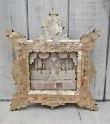 Vintage Carved Mother of Pearl Last Supper Diorama Religious Icon Shadow Box
