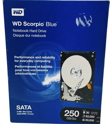 WD WDBABB2500ANC-NRSN Scorpio Blue 250GB 2.5 Hard Drive SATA/150 5400rpm 8MB - Image 1 of 3