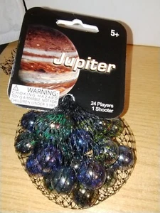 Rare 25 Net Bag Vacor/Mega Marbles Jupiter Glass Speckled Marbles with Shooter - Picture 1 of 7