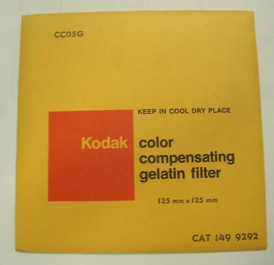 KODAK COLOR COMPENSATING FILTER NO. CCO5G 5" or 125mm Square - Image 1 of 2