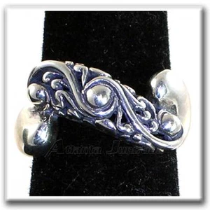 BALI DESIGNER ORNATE STYLIZED SCROLL BAND RING SIZE_7__925 STERLING SILVER - Picture 1 of 9