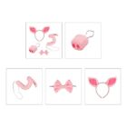 Pig Costume Set Pig Ears Nose Tail and Tie Pig Fancy Dress Costume Kit