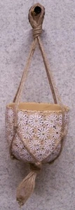 Maceta Colgante Terracota Macrame Yute Colgador NUEVO Flores Bronceadas - Imagen 1 de 1