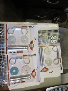 PERFORMANCE ALUMINUM HOOD PIN KIT 3/8" PINS,CLIPS WITH NUTS AND LANYARDS, 3 SETS - Picture 1 of 5