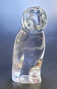 Stamped BACCARAT France Crystal Art Glass Polar Owl 4 1/4"h Figurine Paperweight - Picture 1 of 3