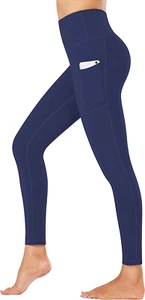 High Waist Yoga Pants, Pocket Yoga Pants Tummy Control Workout Running 4 Way Str - Picture 1 of 12