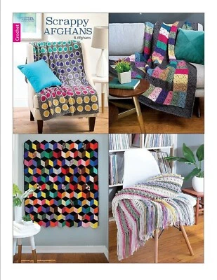 Crochet Pattern Book SCRAPPY AFGHANS ~ 8 Designs w/ your Scrap Stash of Yarn - Image 1 of 4