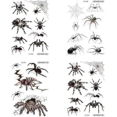 Spider Web Tattoo Halloween Spiders Cobweb Temporary Body Transfers Sticker