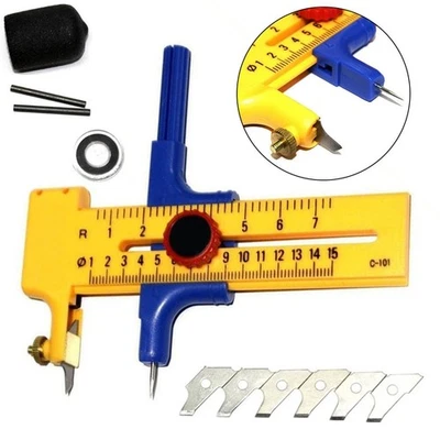 Circle Cutter 1 Set Vinly 10mm-150mm Yellow For Rubber Leather Plotting - Image 1 of 4