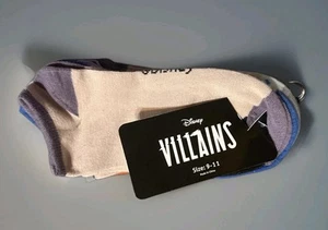¡NUEVO CON ETIQUETAS! Paquete de 6 calcetines Disney para mujeres niñas adolescentes villanos no show talla 9-11 - Imagen 1 de 8
