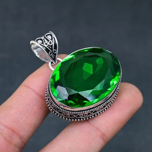 Peridot Gemstone Handmade 925 Sterling Silver Jewelry Pendant Gift - Picture 1 of 5