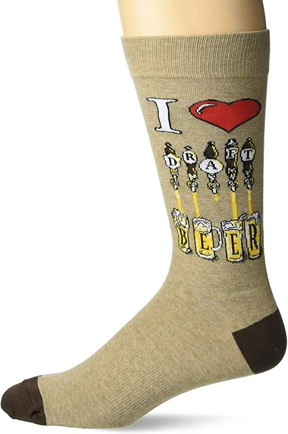 K. Bell Men's Draft Beer Crew Socks 1 Pair, Brown, Men's  Size Shoe 10-13 - Image 1 of 1