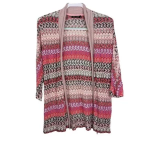 Nic + Zoe Women’s Size L Open Cardigan Dolman 3/4 Sleeve Colorful - Picture 1 of 7