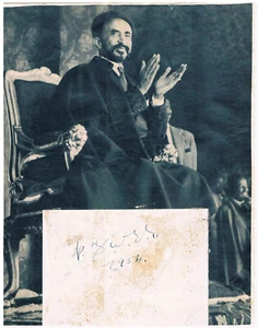Haile Selassie I. Emperor of Ethiopia 1892-1975 autograph signed card 1954 - Picture 1 of 2