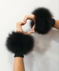 Real fur cuffs, black fox cuffs, fox fur cuffs,cuffs fur real 