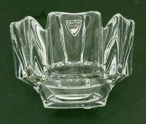 Vintage ORREFORS Corona Hand Blown Crystal Flower Shaped BOWL Signed in Orig Box - Picture 1 of 12