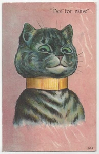 Wunderschöne geprägte KATZE 1910 - Künstler illustrierte skeptische Optik, strahlende Augen - Bild 1 von 2