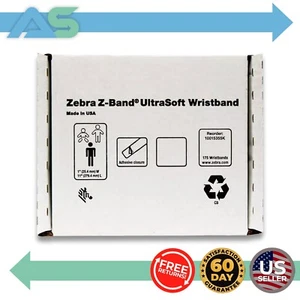 🦓 Zebra 10015355K Z-Band UltraSoft Wristband 1" x 11" [175 Wristbands] - Picture 1 of 7