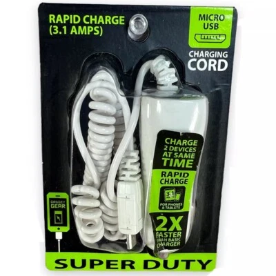 Cargador de Viaje Rápido Micro-USB 3.1A y Puerto USB Carga Rápida 12v Adaptador de Coche NUEVO Foto 1 de 4