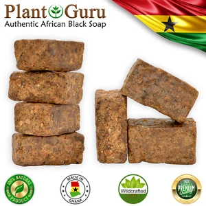 Raw African Black Soap Bulk Wholesale Bar 100% Pure Natural Organic From Ghana - Picture 1 of 24