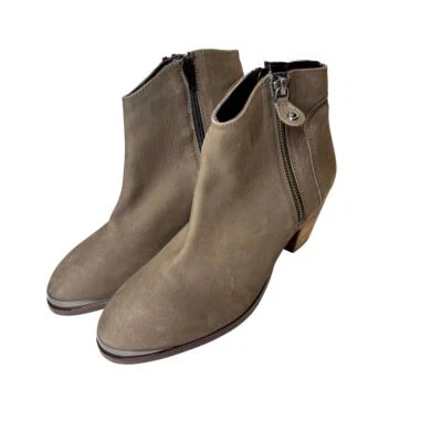 Botín de Cuero con Tacón con Cremallera Lateral Diba - Marrón NUEVO Talla 8 Foto 1 de 4