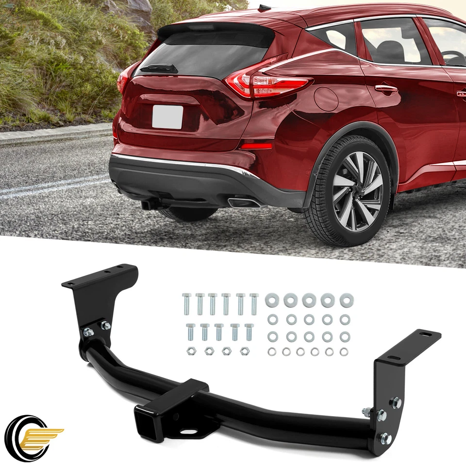 Receptor de enganche de remolque de 2 pulgadas clase 3 3500 lb negro para Nissan Murano 2015-2024 Foto 1 de 4