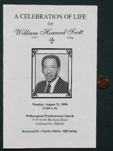 1955 Indianapolis Crispus Attucks State Champs Star Bill Scott funeral program-- - Picture 1 of 1