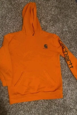 Moletom com capuz Carhartt laranja caça meninos jovens tamanho grande - Imagem 1 de 4