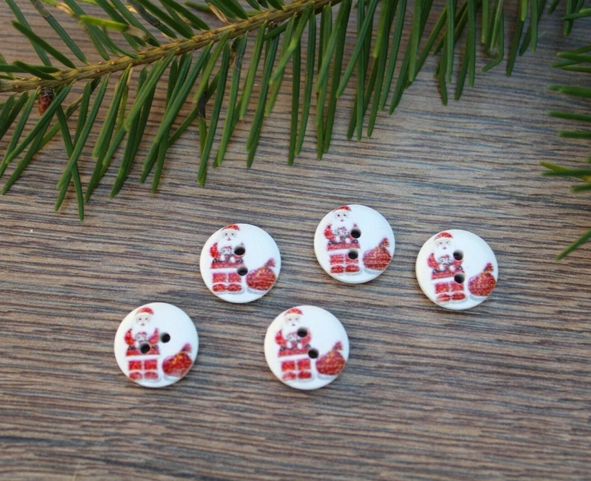 100 Stück Weihnachts-Knöpfe – Schneeflocke Design, 18 Mm, Holz, Für Nähen & DIY-Dekoration
