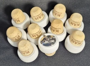 LOT 10 White KAH Tequila Wooden Wood Cork Decanter Bottle Top Cap Lids - Crafts - Picture 1 of 2