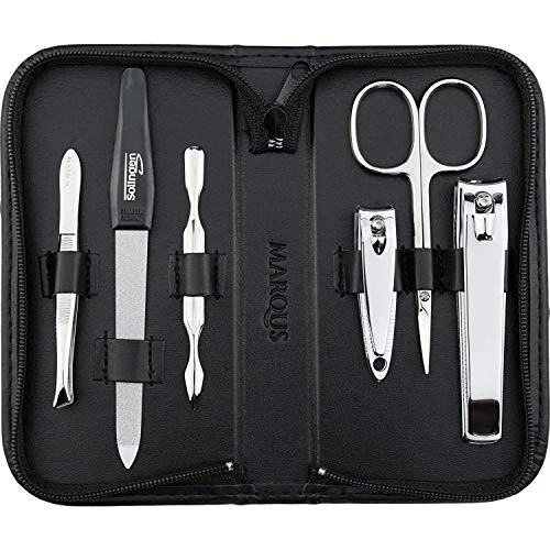 MARQUS Solingen Manicure Set for Women and Men - 6-Piece Nail Grooming Kit - Pedicure